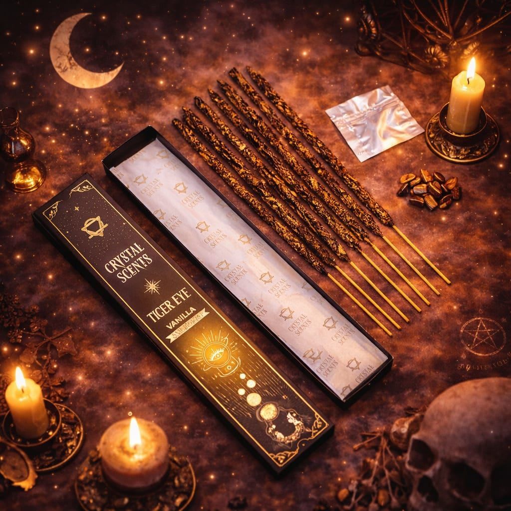 Crystal Scents Tiger's Eye & Vanilla Incense Sticks