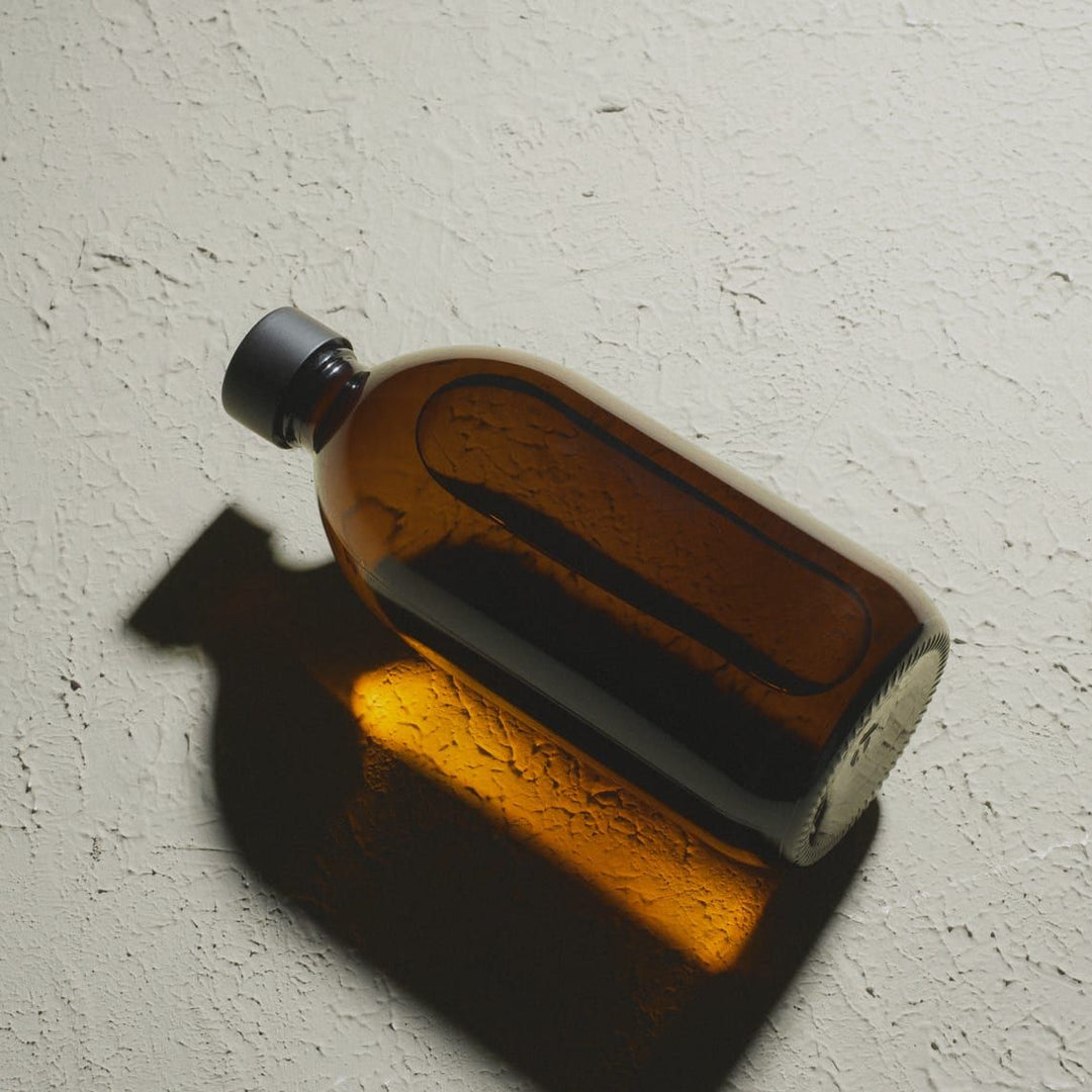 Amber Glass Bottle and Metal Cap