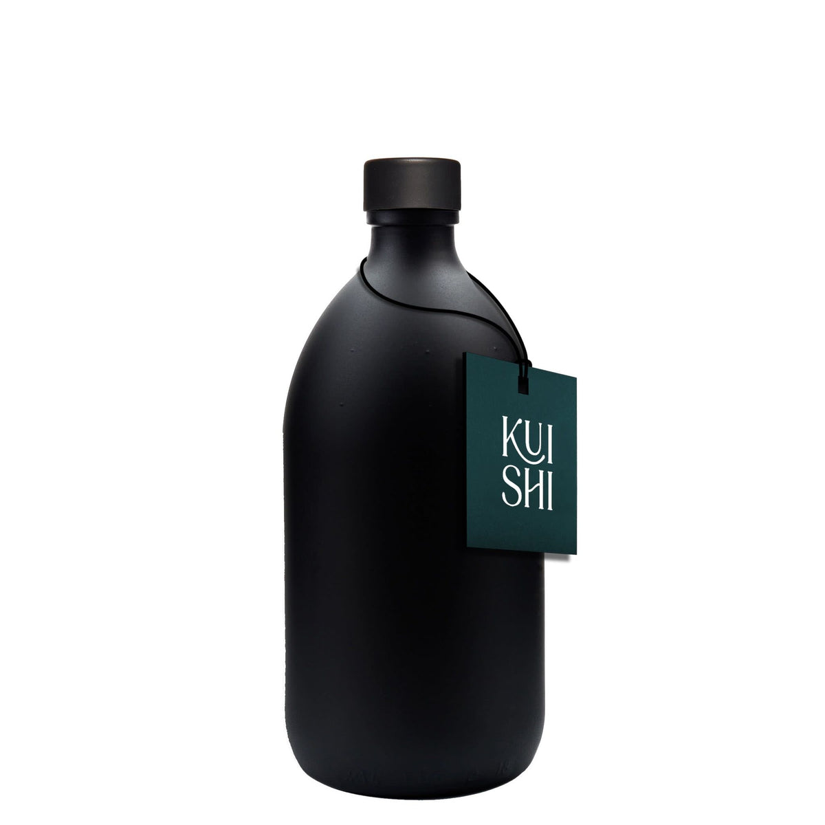 Black glass storage bottle and cap