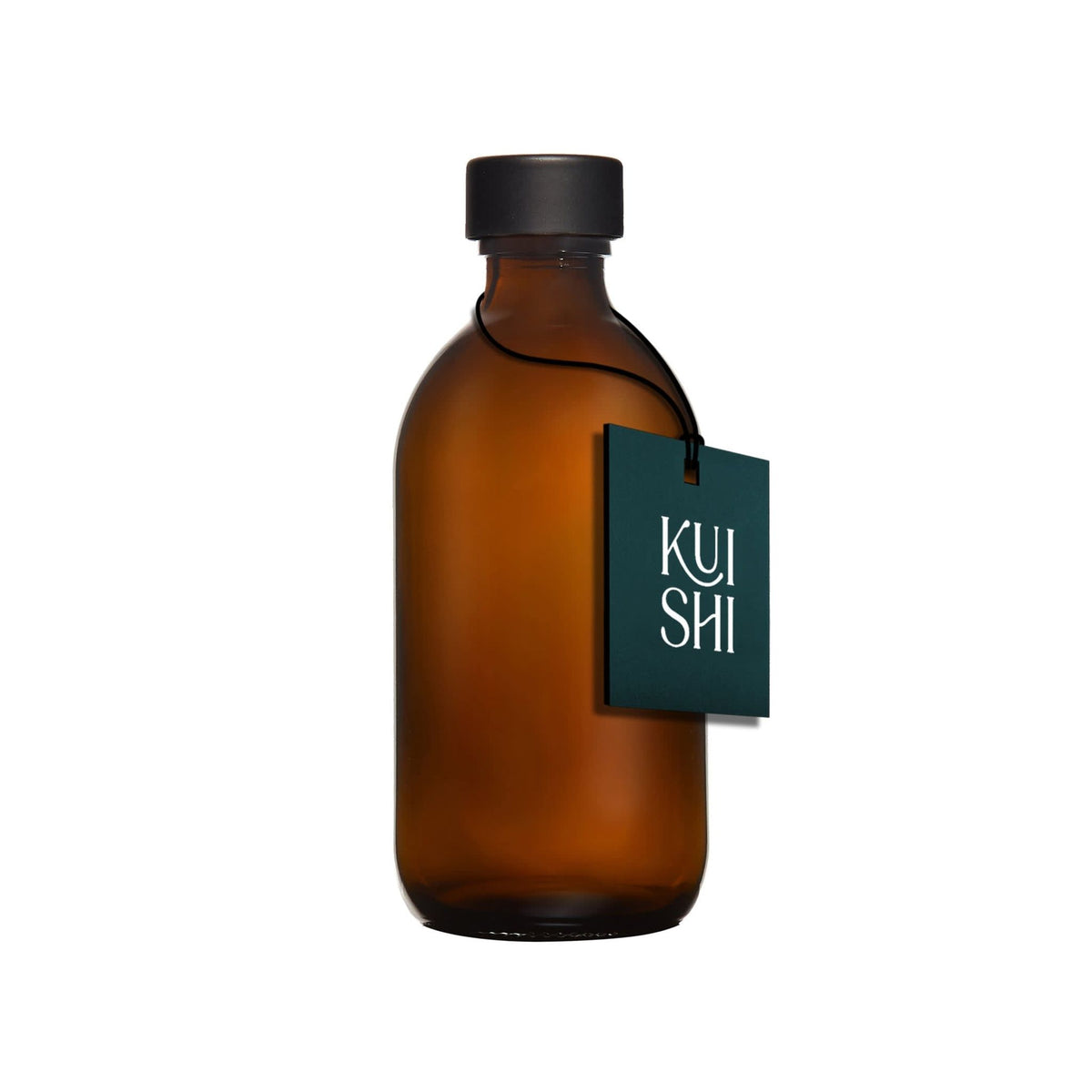 Amber glass bottle and metal cap