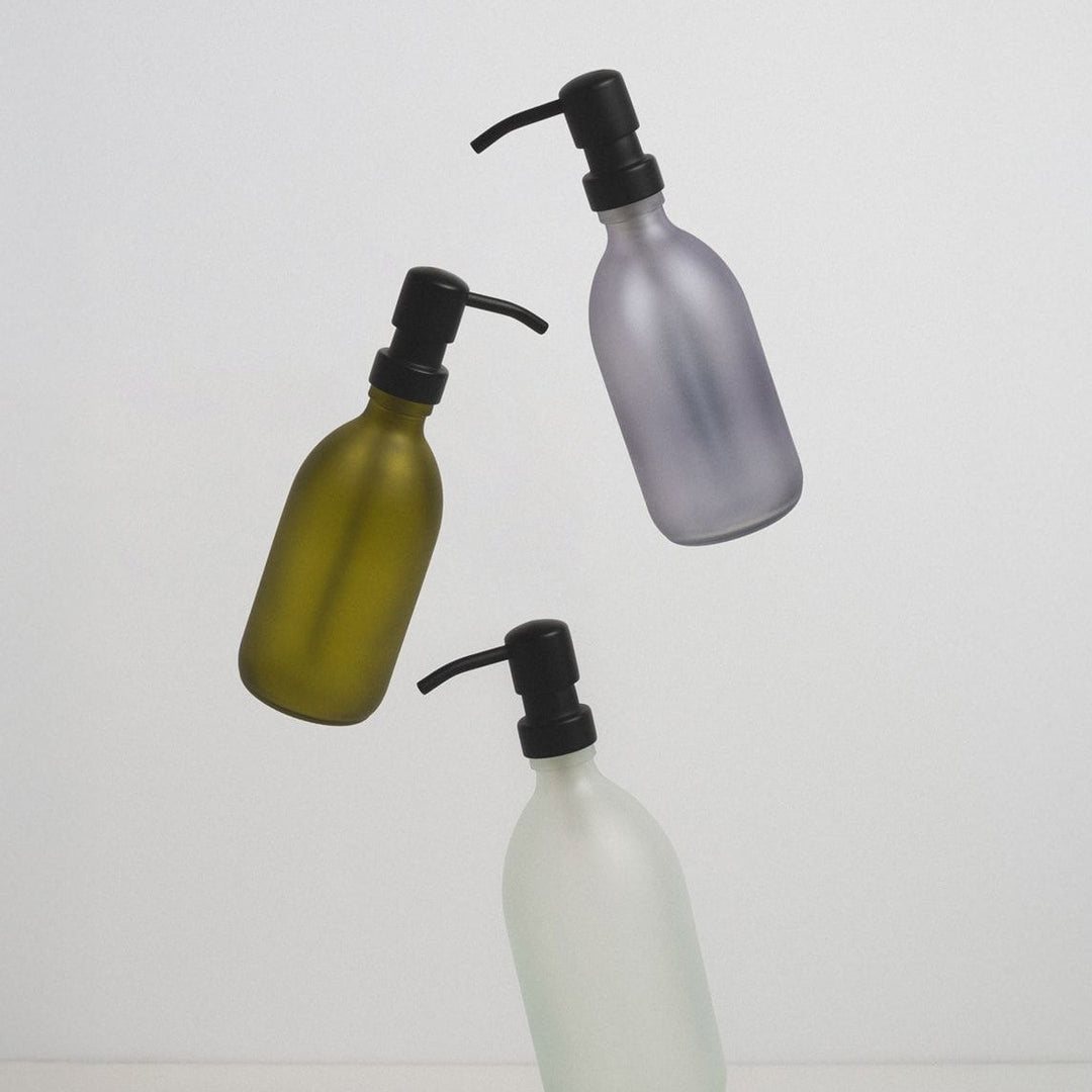 White Glass Soap Dispenser