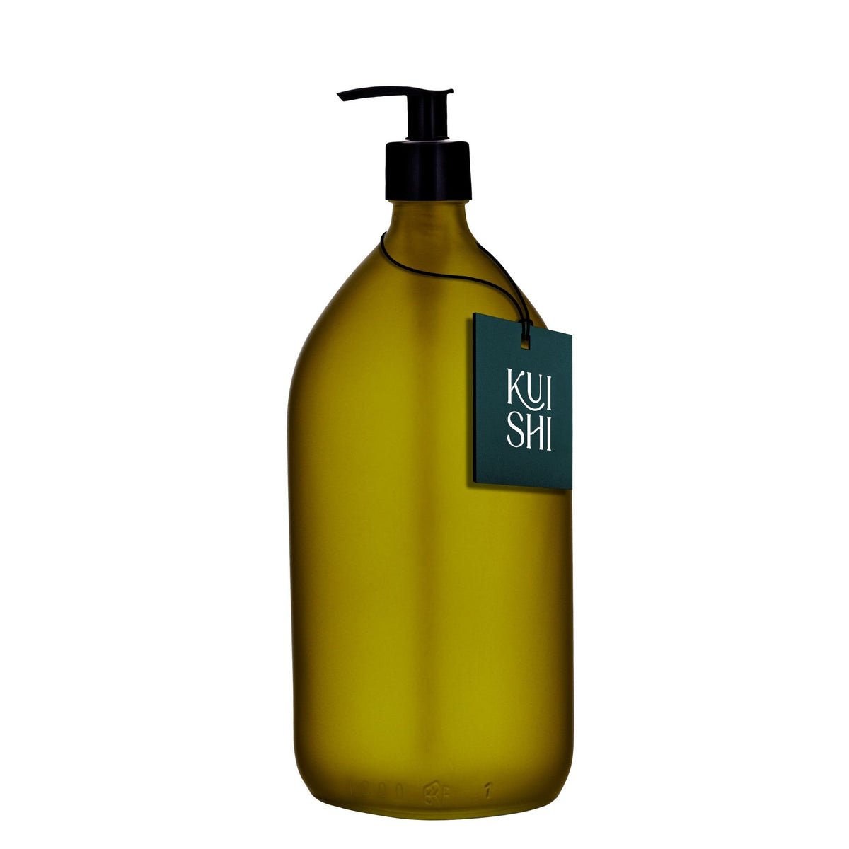 Green matt bottle with black plastic pump in 1000ml_d678e787 da21 4b7a bfff 051e5b96d24e