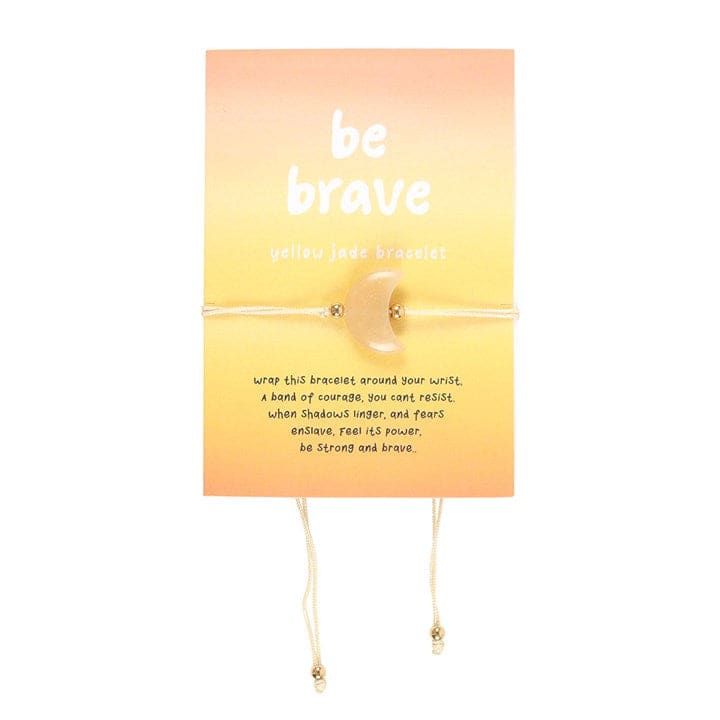 Be Brave Yellow Jade Crystal Moon Bracelet