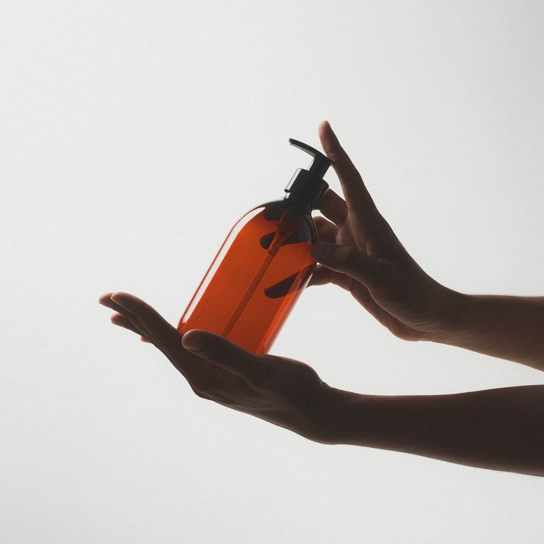 Amber Plastic Pump Bottle