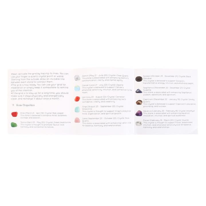 Astrology Wheel Crystal Grid Set