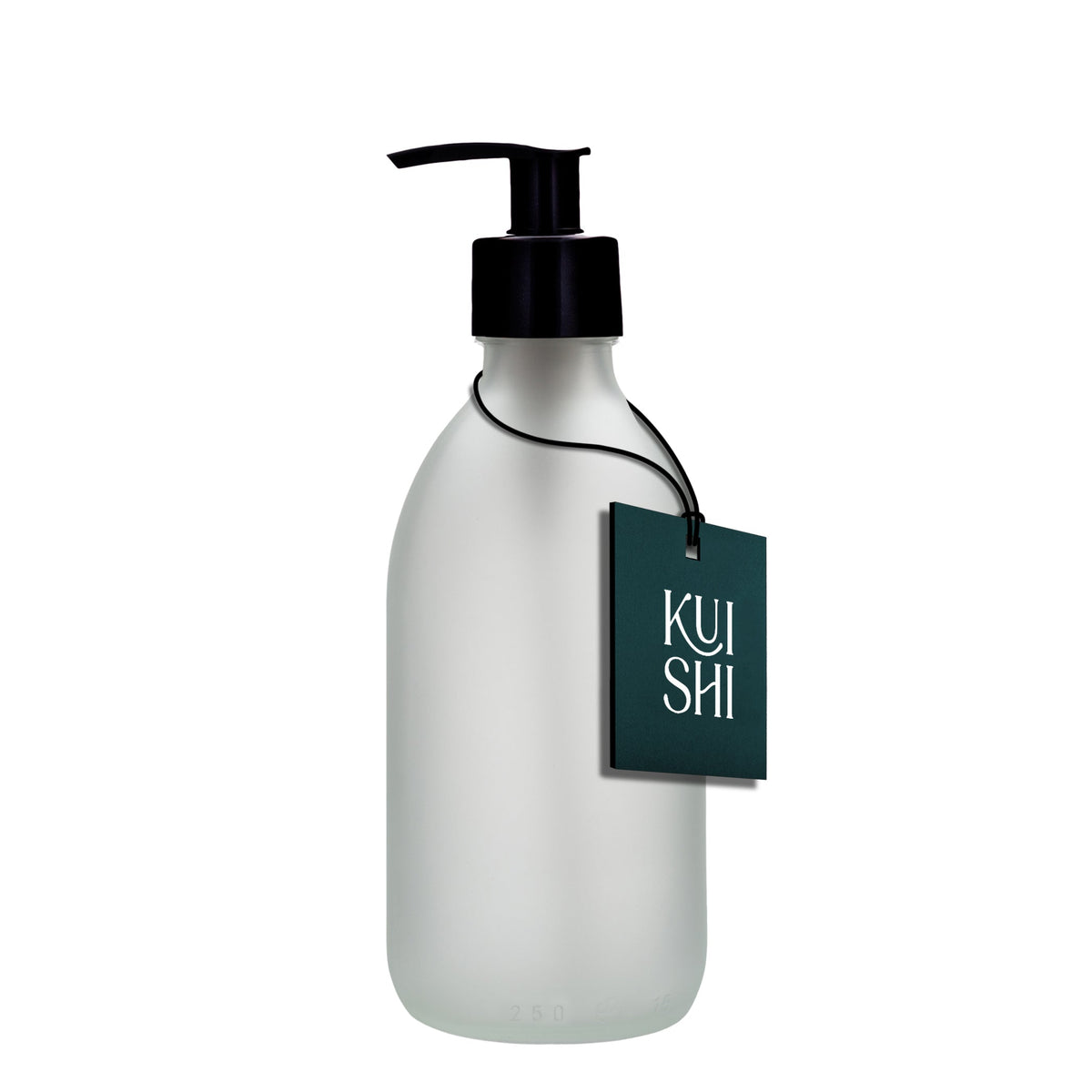 White glass pump bottle