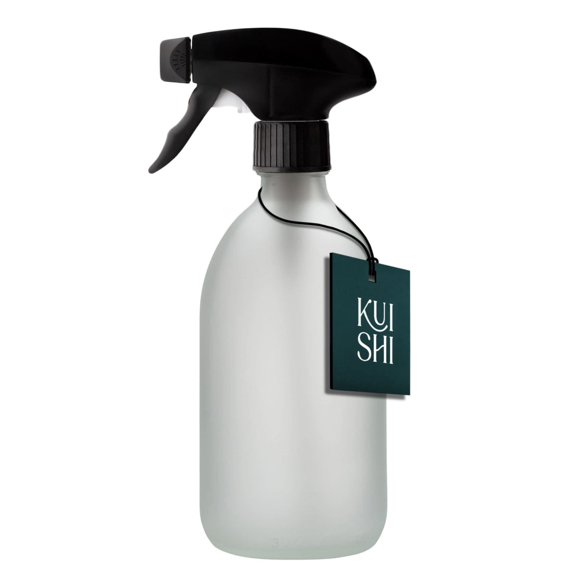 White glass spray bottle