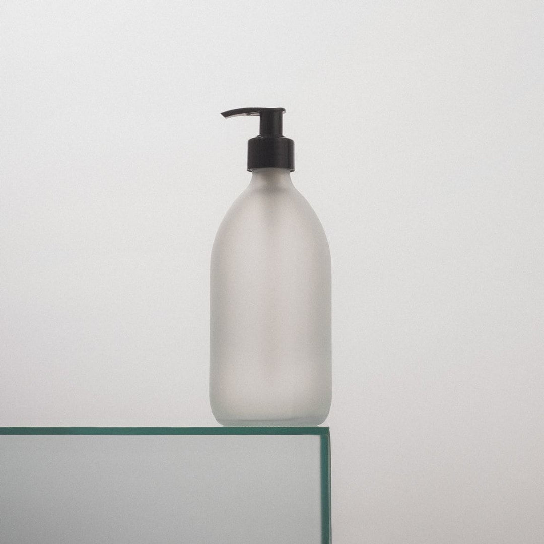 White Glass Pump Bottle