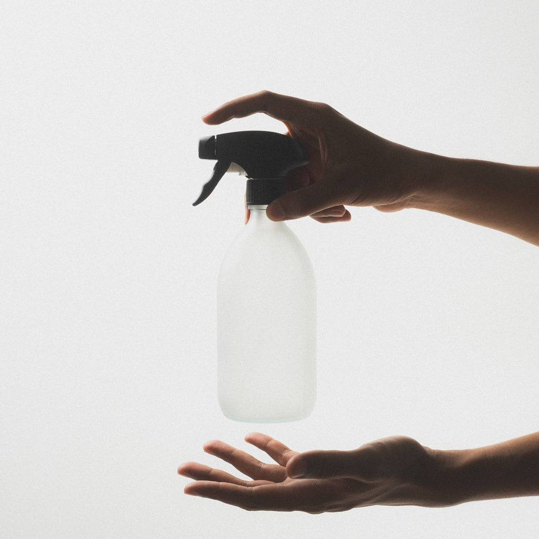 White Glass Spray Bottle